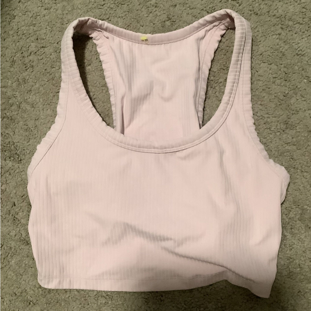 Pink athletic cropped workout tank